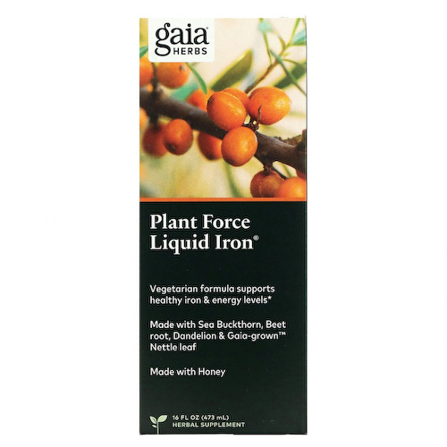 Gaia Herbs, Plant Force Liquid Iron, 473 мл (16 жидк. унций) #1