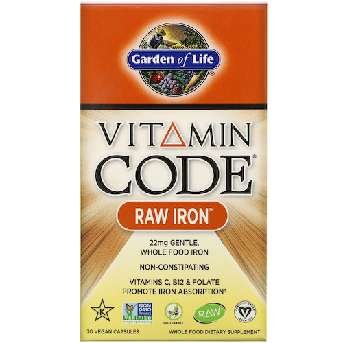 Garden of Life, Vitamin Code, RAW Iron, 30 веганских капсул #1