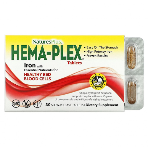 NaturesPlus, Hema-Plex, 30 таблеток с длительным высвобождением #1