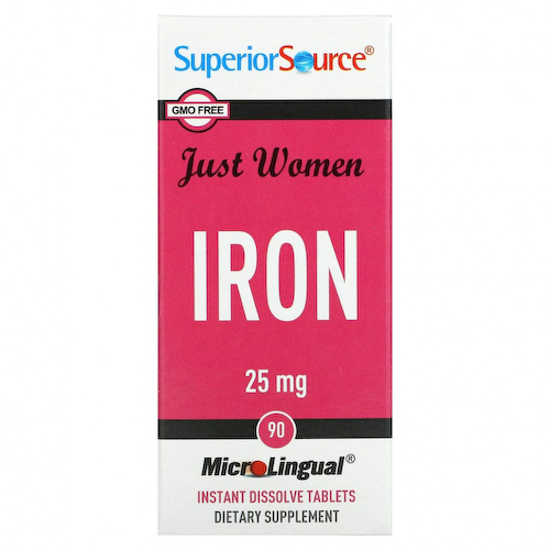 Superior Source, Just Women, железо, 25 мг, 90 быстрорастворимых таблеток #1