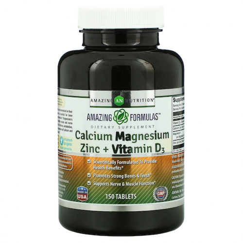 Amazing Nutrition, Кальций, магний и цинк + витамин D3, 150 таблеток #1