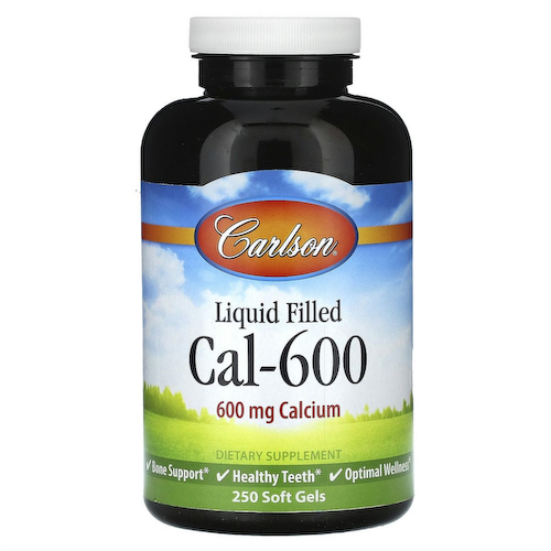 Carlson, Cal-600 с жидкостью, 600 мг, 250 мягких таблеток #1