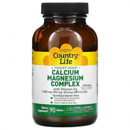Country Life, Calcium Magnesium Complex with Vitamin D3, 90 Tablets #1