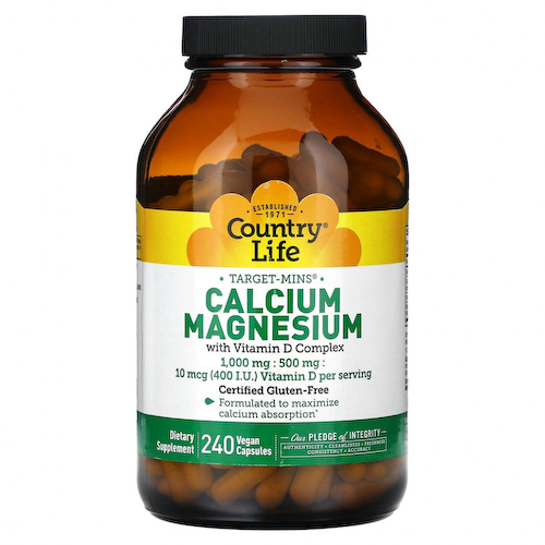 Country Life, Calcium Magnesium with Vitamin D Complex, 240 Vegan Capsules #1
