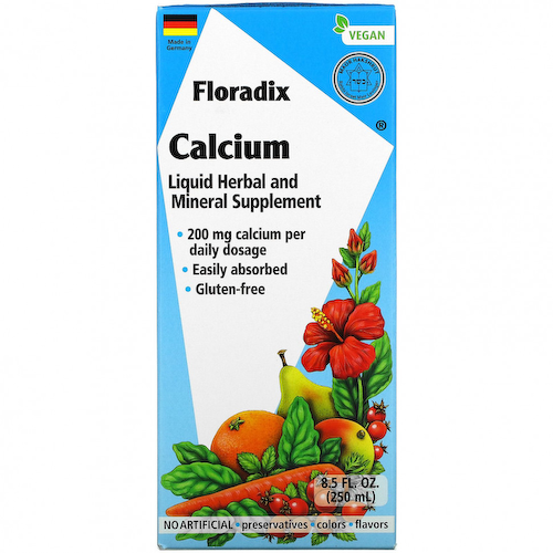 Gaia Herbs, Floradix, кальций, 200 мг, 250 мл (8,5 жидк. Унции) #1