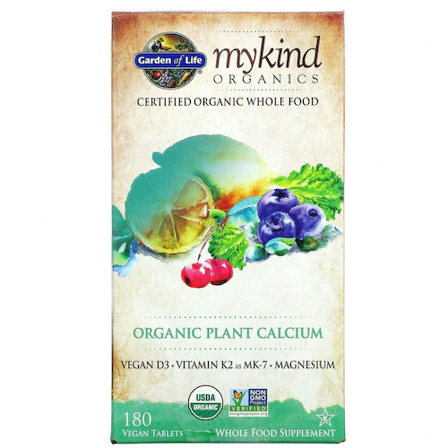Garden of Life, KIND Organics, органический растительный кальций, 180 веганских таблеток #1