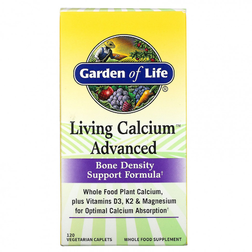 Garden of Life, Living Calcium, улучшенная формула, 120 вегетарианских капсул #1