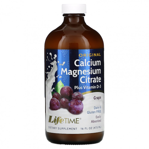 LifeTime Vitamins, Original, Calcium Magnesium Citrate Plus Vitamin D-3, Grape, 16 fl oz (473 ml) #1