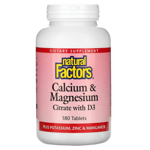Natural Factors, цитрат кальция и магния с витамином D3, 180 таблеток #1
