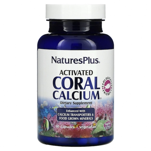 NaturesPlus, активированный коралловый кальций, 90 вегетарианских капсул #1