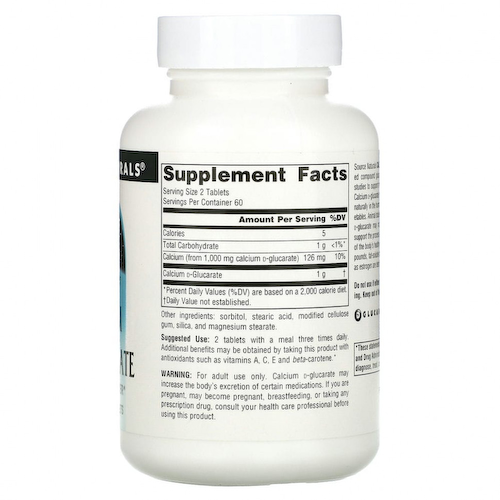 Source Naturals, D-глюкарат кальция, 500 мг, 120 таблеток #1