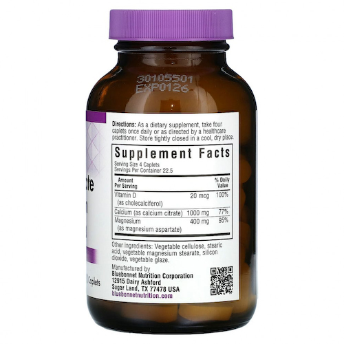 Bluebonnet Nutrition, Цитрат кальция, магний и витамин D3, 90 капсул #1