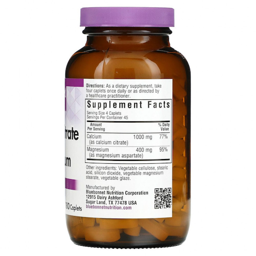 Bluebonnet Nutrition, цитрат кальция с магнием, 180 капсул #1