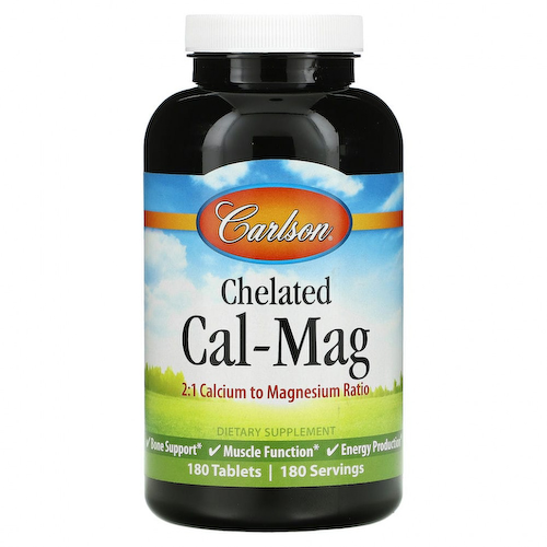 Carlson Labs, Chelated Cal-Mag, 180 таблеток #1