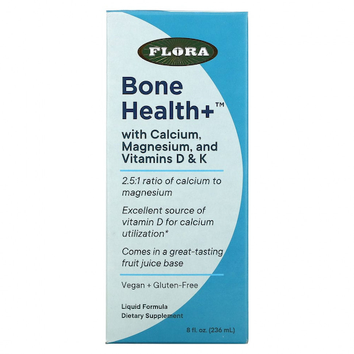 Flora, Bone Health + с кальцием, магнием и витаминами D и K, жидкий, 236 мл (8 жидк. Унций) #1