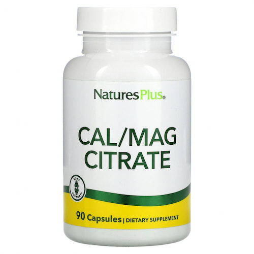 NaturesPlus, цитрат магния и кальция, 90 вегетарианских капсул #1