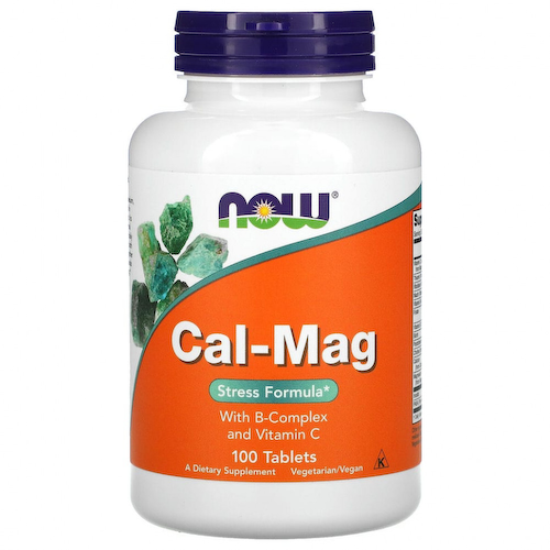 NOW Foods, Cal-Mag, Stress Formula, для снятия стресса, 100 таблеток #1