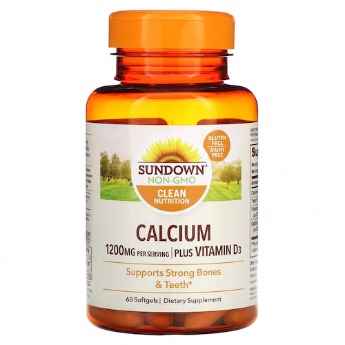 Sundown Naturals, Кальций, плюс витамин D3, 600 мг, 60 мягких таблеток #1