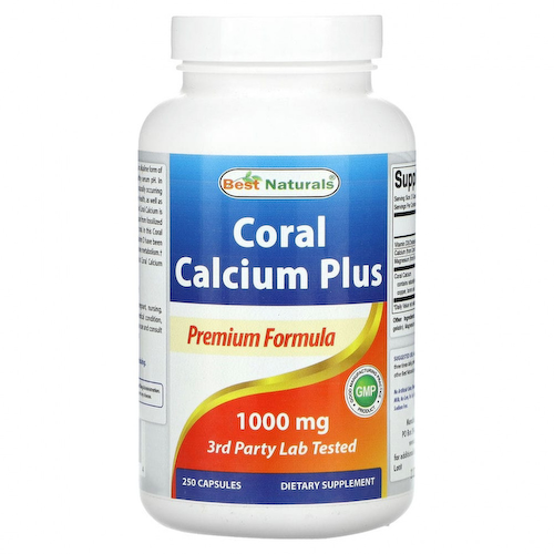 Best Naturals, коралловый кальций плюс, 500 мг, 250 капсул #1