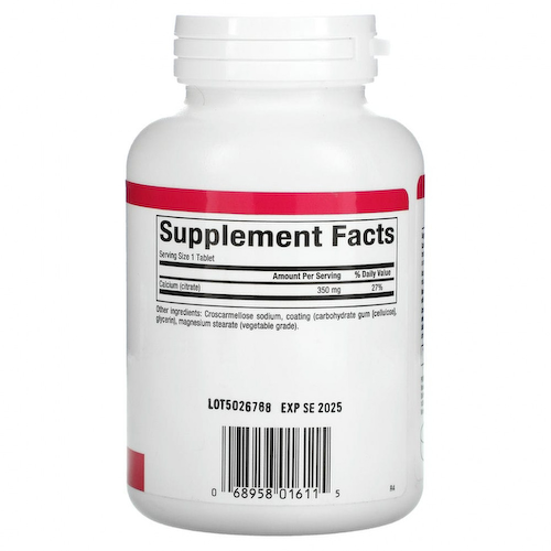 Natural Factors, цитрат кальция, 350 мг, 90 таблеток #1
