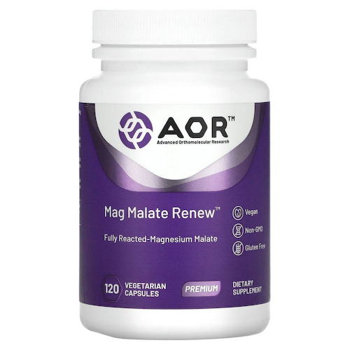 Advanced Orthomolecular Research AOR, Mag Malate Renew, 120 растительных капсул #1