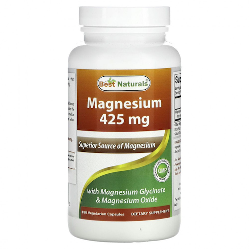 Best Naturals, Магний, 425 мг, 180 вегетарианских капсул #1