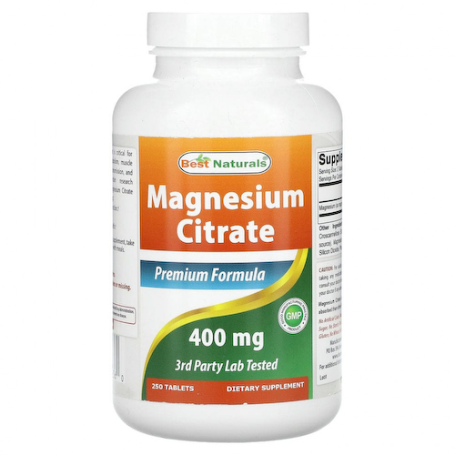 Best Naturals, Цитрат магния, 400 мг, 250 таблеток #1