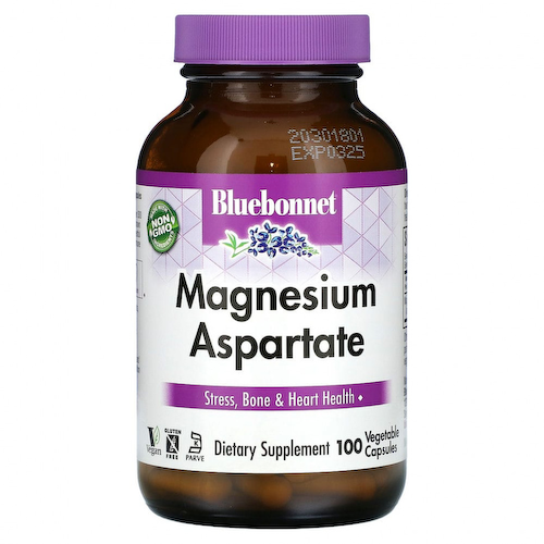 Bluebonnet Nutrition, Аспартат магния, 100 растительных капсул #1