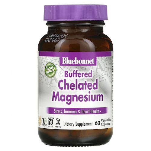 Bluebonnet Nutrition, буферизованный хелатный магний, 60 растительных капсул #1