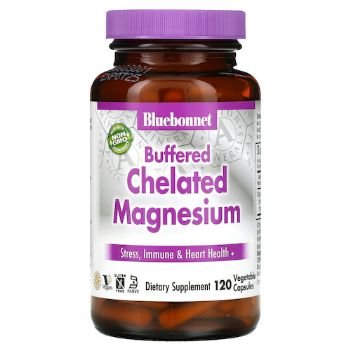 Bluebonnet Nutrition, буферный хелатный магний, 120 растительных капсул #1