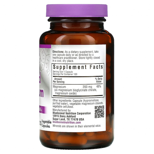 Bluebonnet Nutrition, буферный хелатный магний, 120 растительных капсул #1