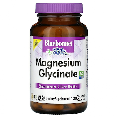 Bluebonnet Nutrition, Глицинат магния, 120 растительных капсул #1