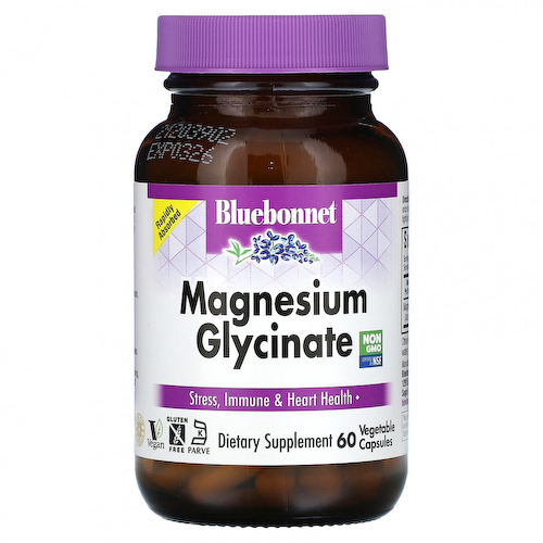 Bluebonnet Nutrition, Глицинат магния, 60 растительных капсул #1