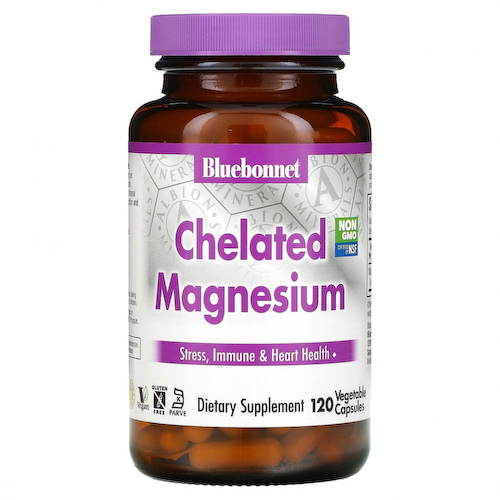 Bluebonnet Nutrition, хелатный магний, 120 растительных капсул #1