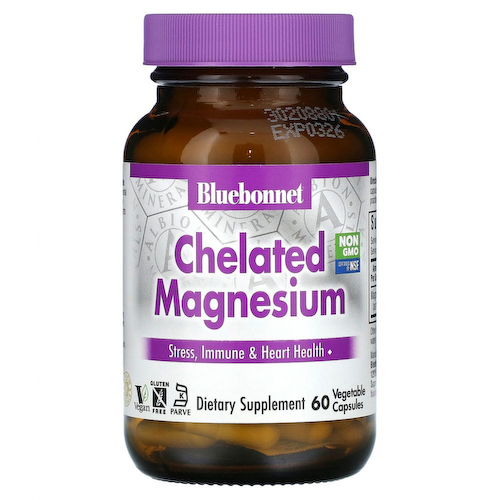 Bluebonnet Nutrition, Хелатный магний, 60 растительных капсул #1