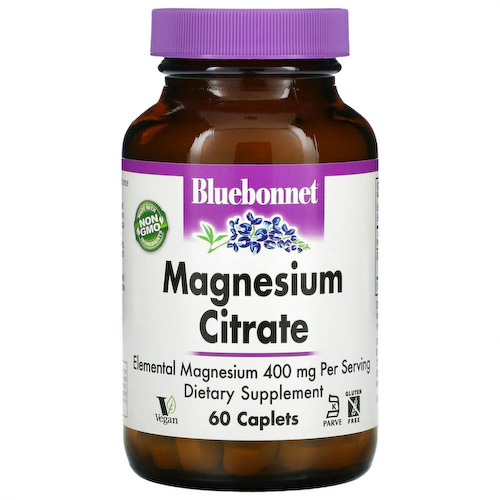 Bluebonnet Nutrition, цитрат магния, 400 мг, 60 капсул #1