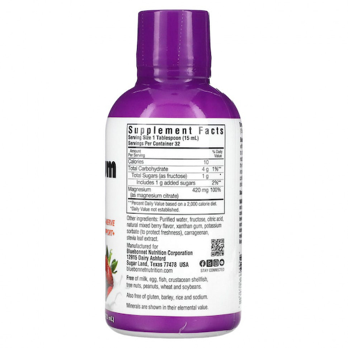 Bluebonnet Nutrition, жидкий цитрат магния, ягодный вкус, 472 мл (16 жидк. унций) #1