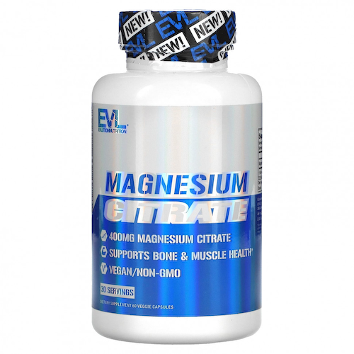 EVLution Nutrition, Magnesium Citrate, 200 mg, 60 Veggie Capsules #1