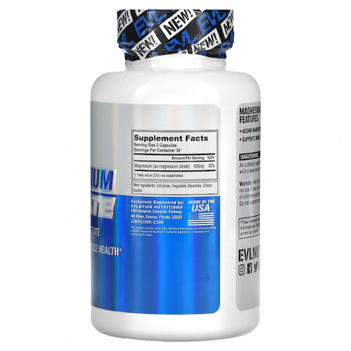 EVLution Nutrition, Magnesium Citrate, 200 mg, 60 Veggie Capsules #1