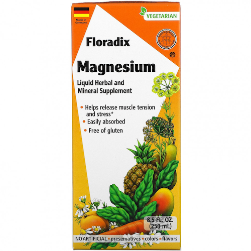 Gaia Herbs, Floradix, магний, жидкая добавка из трав и минералов, 250 мл (8,5 жидк. Унции) #1