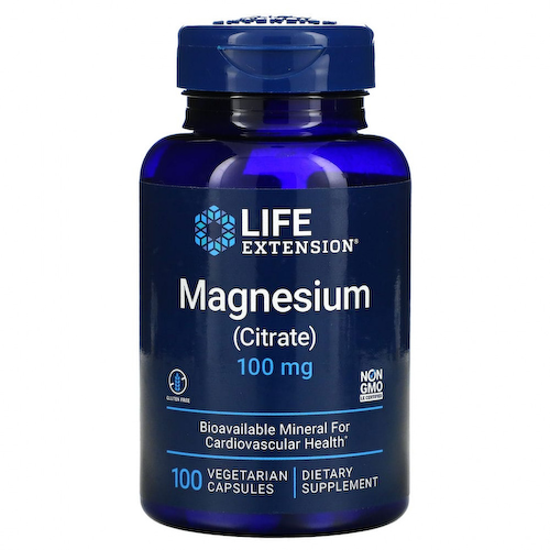 Life Extension, магний (цитрат), 100 мг, 100 вегетарианских капсул #1