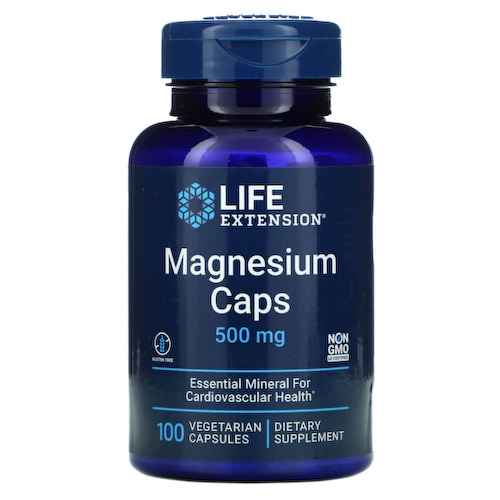 Life Extension, Магний в капсулах, 500 мг, 100 вегетарианских капсул #1