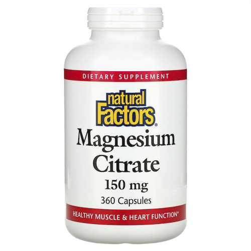 Natural Factors, Цитрат магния, 150 мг, 360 капсул #1
