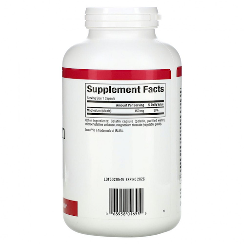 Natural Factors, Цитрат магния, 150 мг, 360 капсул #1