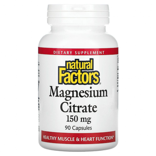 Natural Factors, цитрат магния, 150 мг, 90 капсул #1
