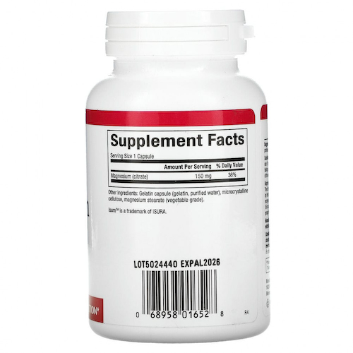 Natural Factors, цитрат магния, 150 мг, 90 капсул #1