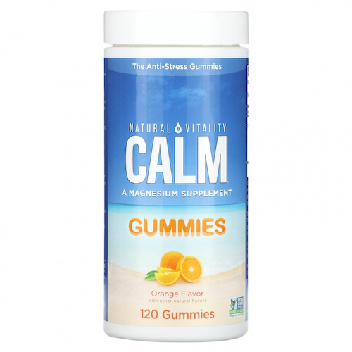 Natural Vitality, CALM, добавка с магнием, апельсин, 120 жевательных таблеток #1