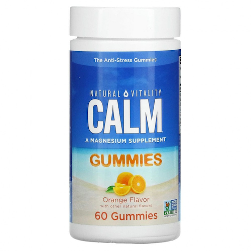 Natural Vitality, CALM, жевательные мармеладки против стресса, апельсин, 60 жевательных таблеток #1