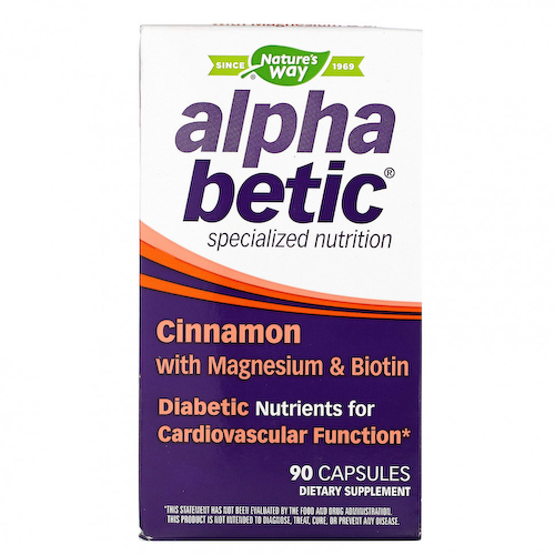 Nature's Way, Alpha Betic, корица с магнием и биотином, 90 капсул #1