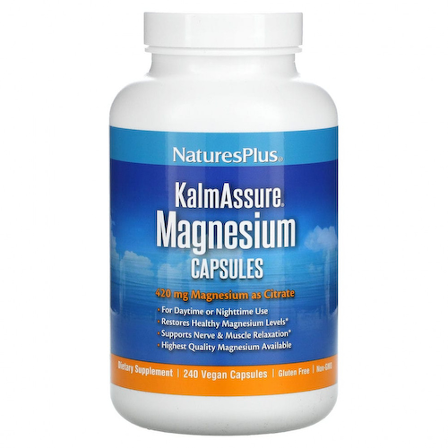 NaturesPlus, KalmAssure, магниевые капсулы, 105 мг, 240 веганских капсул #1